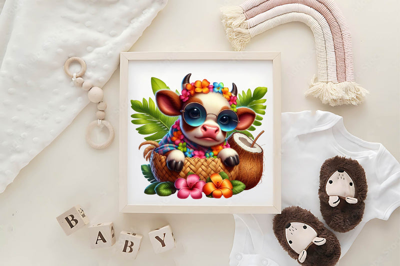 Hawaiian Funny Cows Clipart Bundle - CraftNest - Digital Crafting and Art