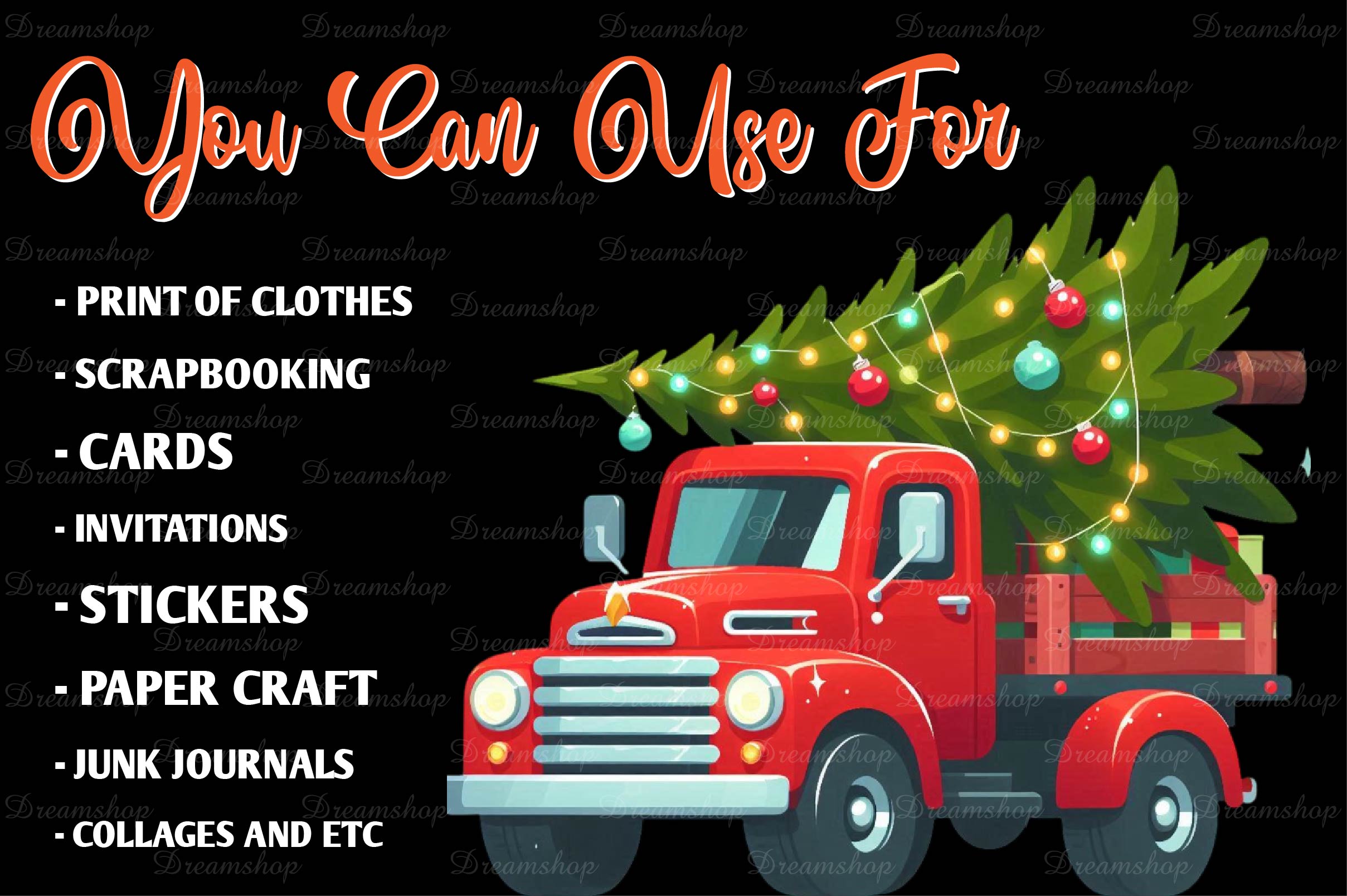Christmas Truck Clipart Bundle - CraftNest - Digital Crafting and Art