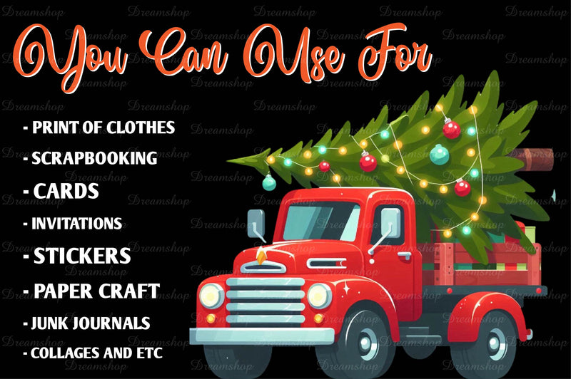 Christmas Truck Clipart Bundle - CraftNest - Digital Crafting and Art