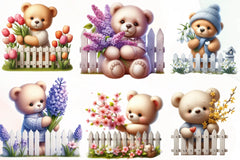 Cute Spring Bear Clipart Bundle - CraftNest - Digital Crafting and Art