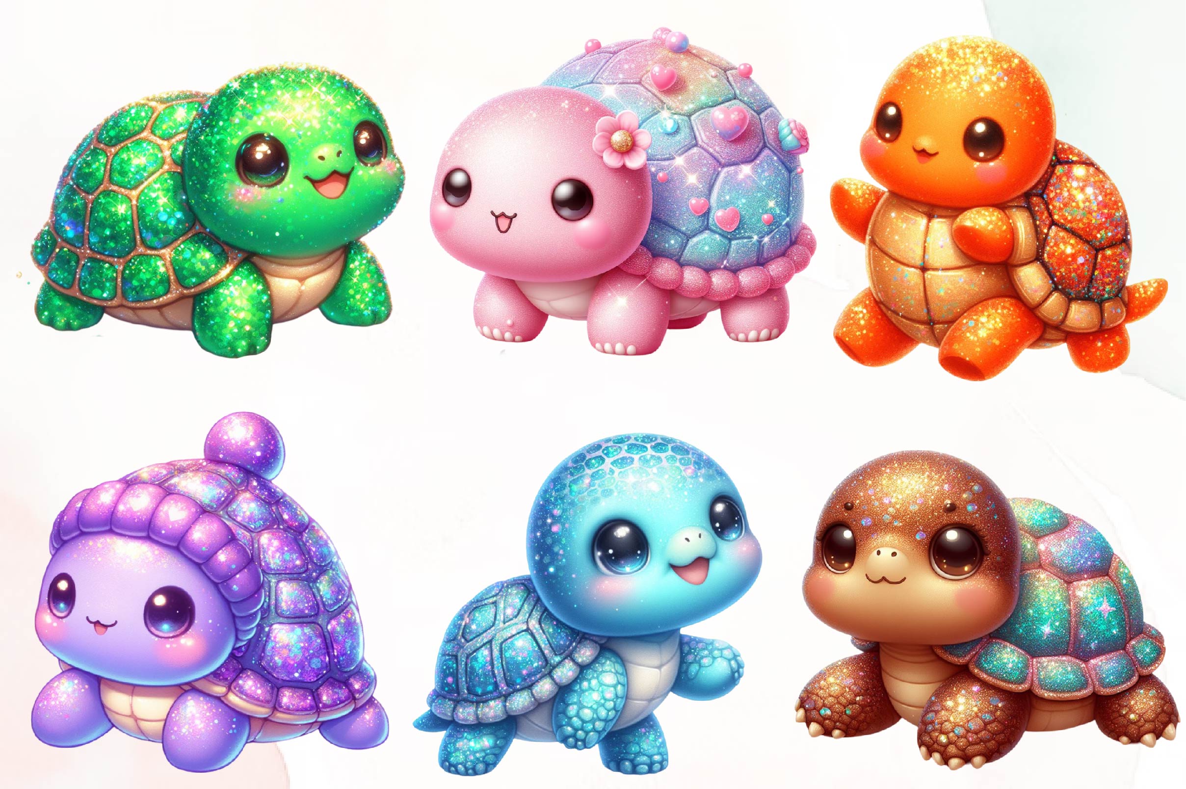 Cute Baby Turtle Clipart Bundle - CraftNest - Digital Crafting and Art