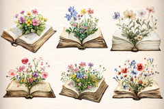 Flower Books Clipart Bundle - CraftNest - Digital Crafting and Art