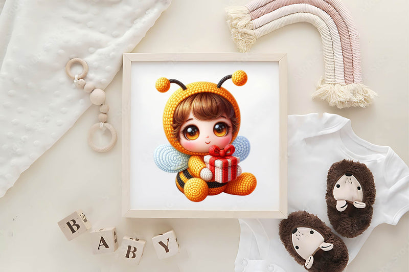 Crochet Cute Bee Clipart Bundle - CraftNest - Digital Crafting and Art