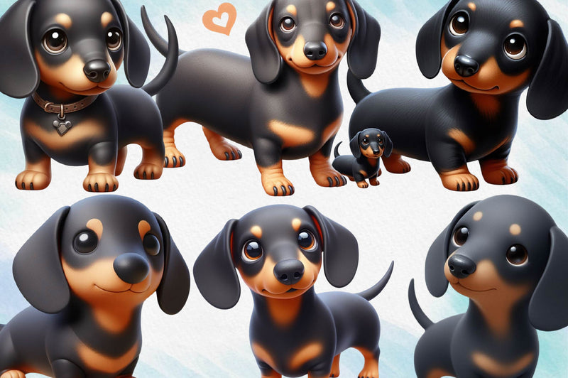 Adorable And Funny Dachshund Clipart Bundle - CraftNest - Digital Crafting and Art