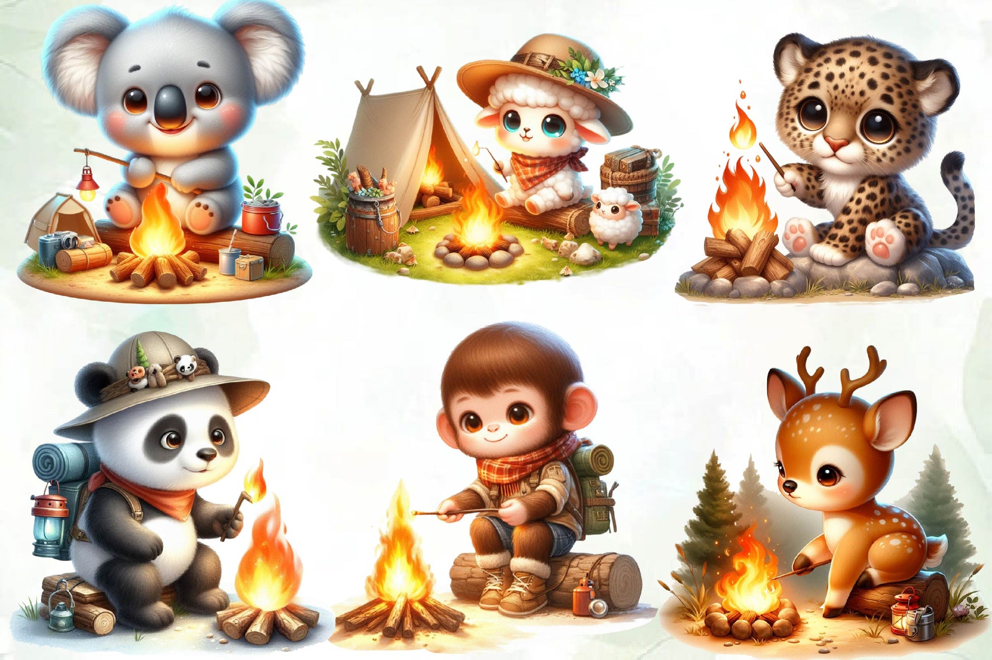 Camping Animals Clipart Bundle 1 - CraftNest - Digital Crafting and Art