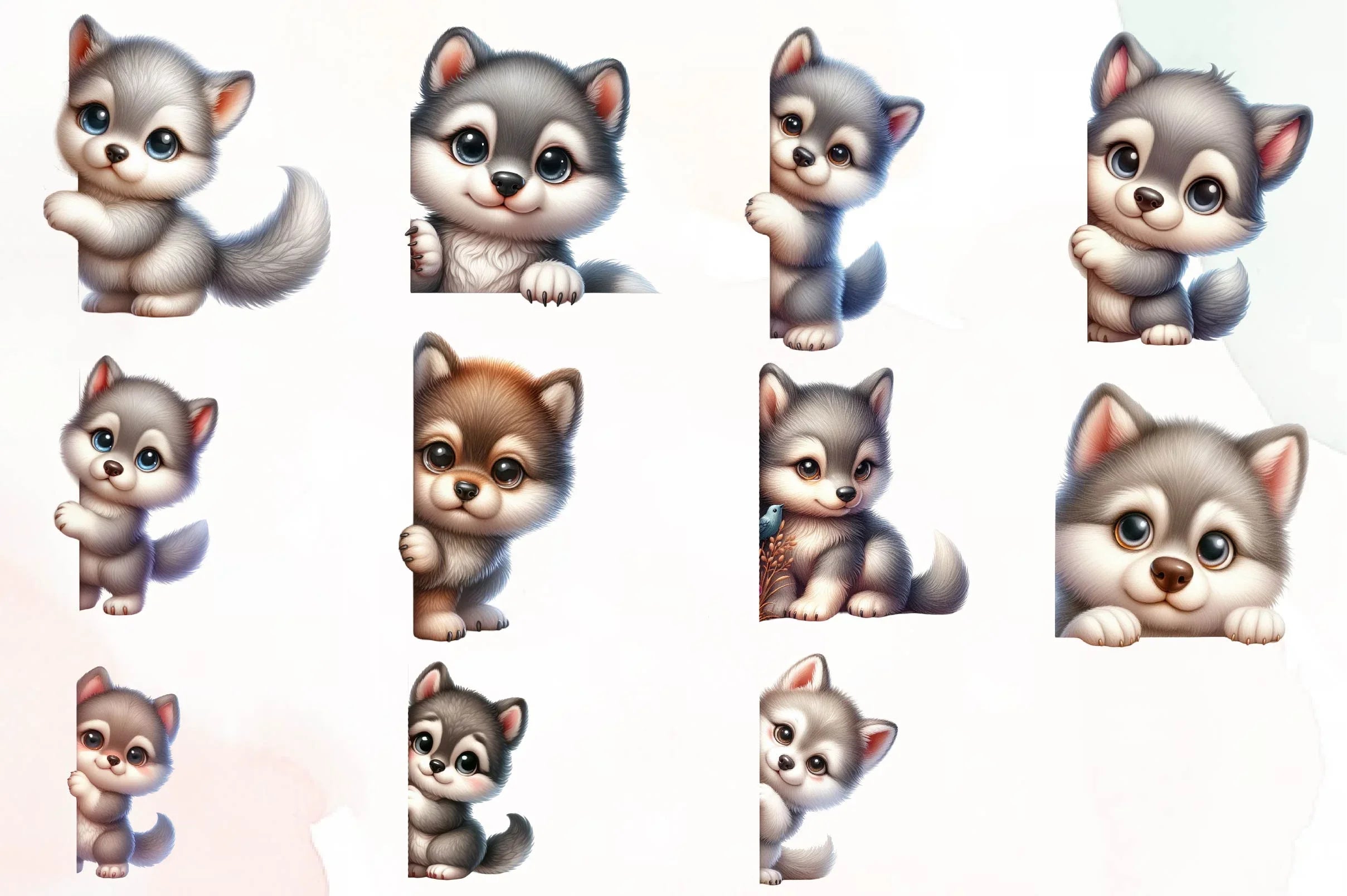 Fox Peeking Around Corner Clipart Bundle - CraftNest - Digital Crafting and Art