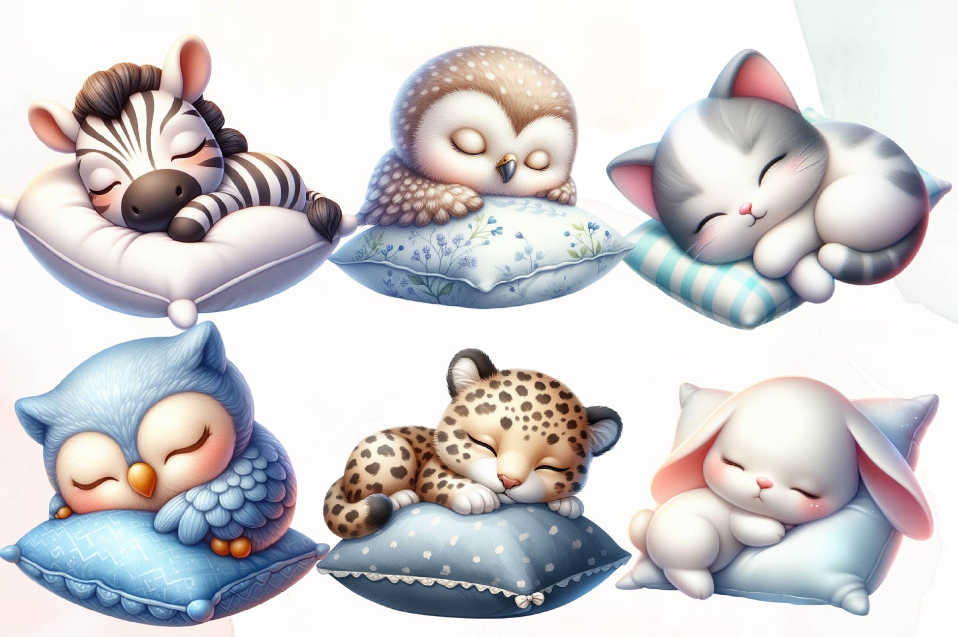 Cute Sleeping Animals Clipart Bundle - CraftNest - Digital Crafting and Art