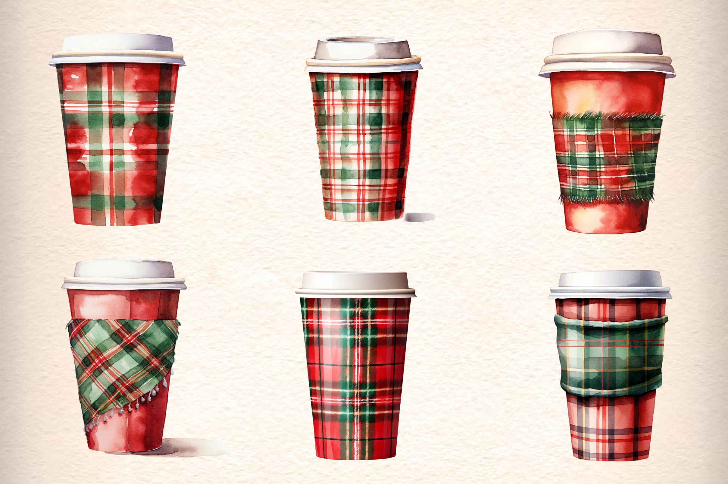 Christmas Coffee Cup Clipart Bundle 1 - CraftNest - Digital Crafting and Art