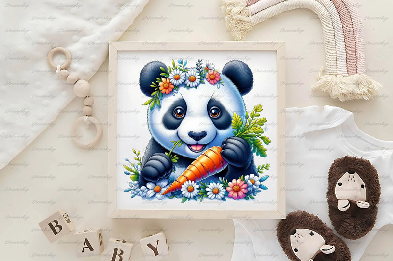 Flower Panda Clipart Bundle - CraftNest - Digital Crafting and Art