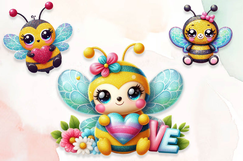 Cute Bees Clipart Bundle - CraftNest - Digital Crafting and Art