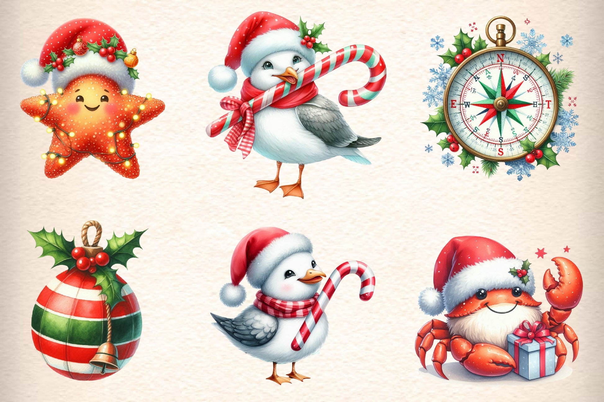 Nautical Christmas Clipart Bundle - CraftNest - Digital Crafting and Art