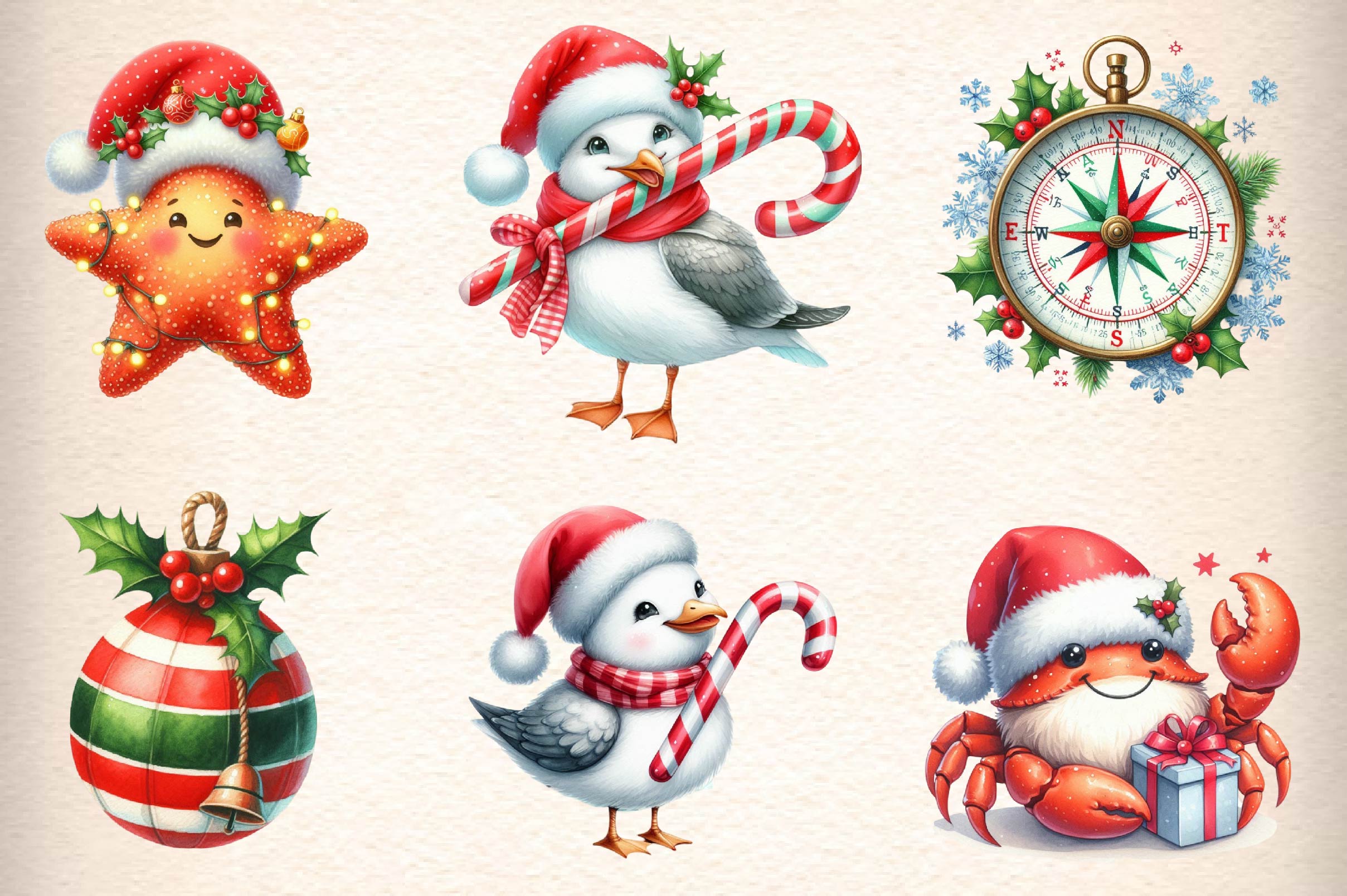 Nautical Christmas Clipart Bundle - CraftNest - Digital Crafting and Art