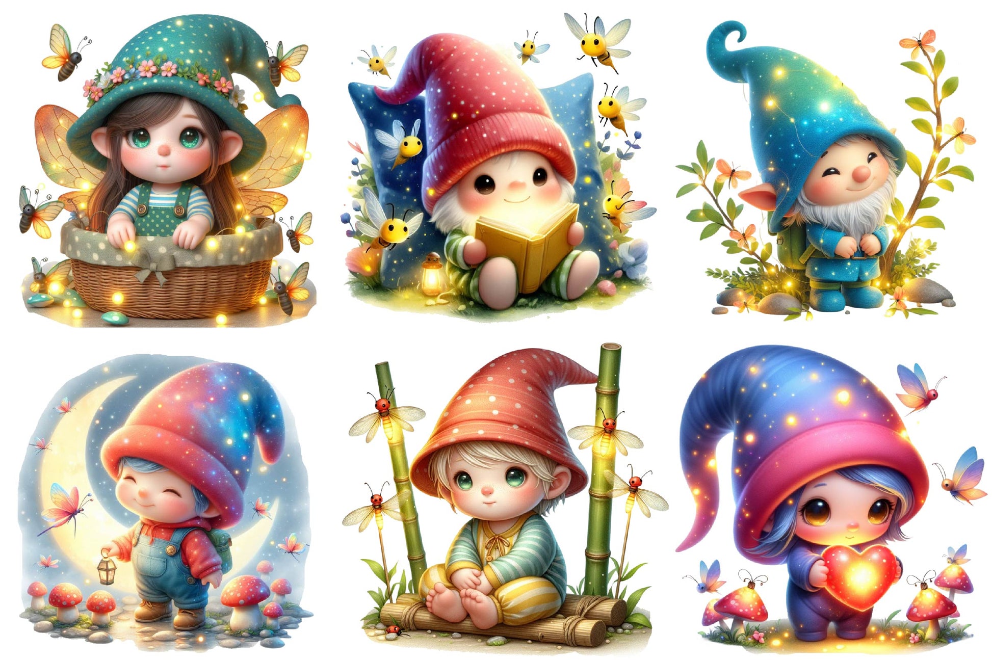 Cute Baby Fireflies Clipart Bundle - CraftNest - Digital Crafting and Art