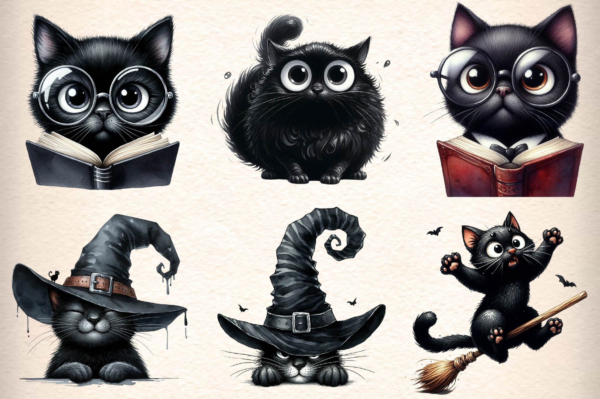 Funny Black Cats Clipart Bundle 1 - CraftNest - Digital Crafting and Art