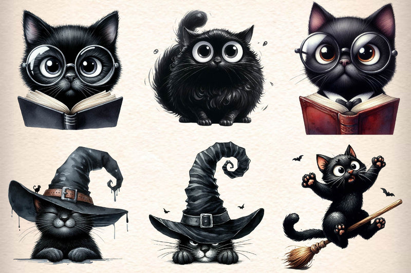 Funny Black Cats Clipart Bundle 1 - CraftNest - Digital Crafting and Art