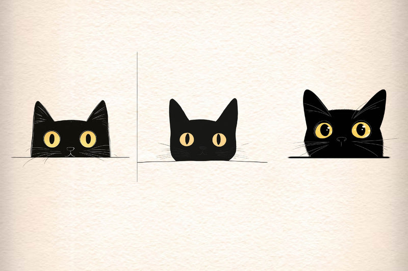 Black Cat Peeking Graphics Clipart Bundle - CraftNest - Digital Crafting and Art