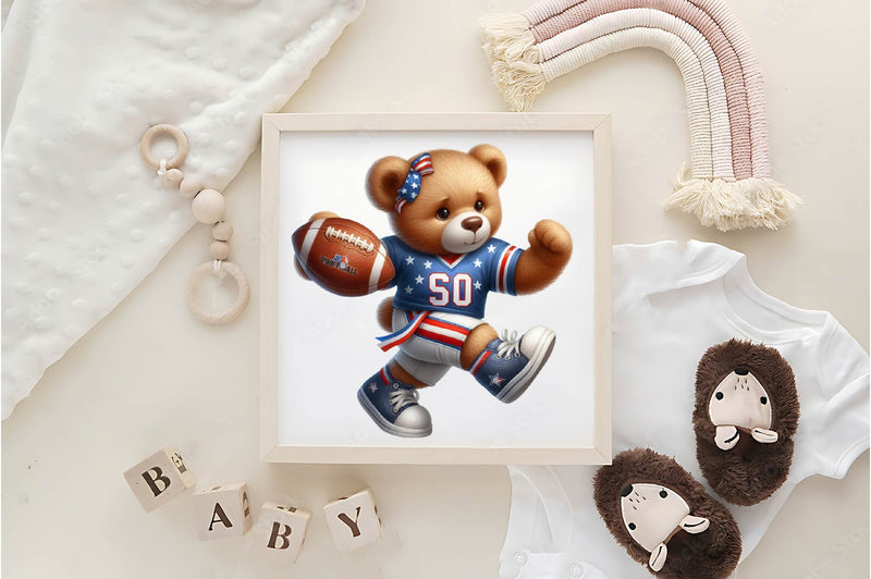 Teddy Bear American Football Clipart Bundle - CraftNest - Digital Crafting and Art