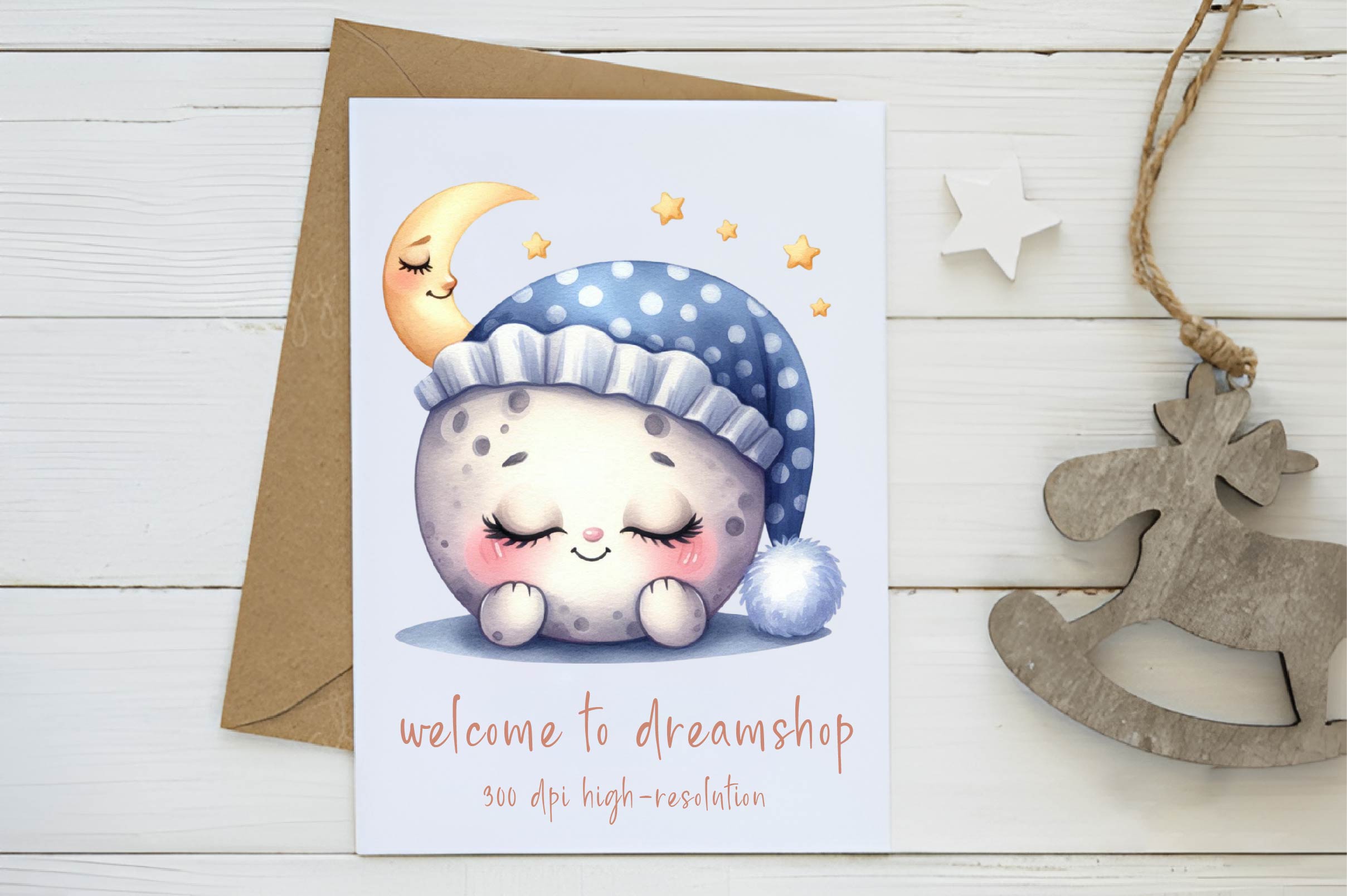 Sleepy Moon Clipart Bundle - CraftNest - Digital Crafting and Art