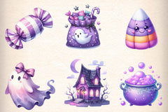 Pastel Purple Halloween Clipart Bundle - CraftNest - Digital Crafting and Art