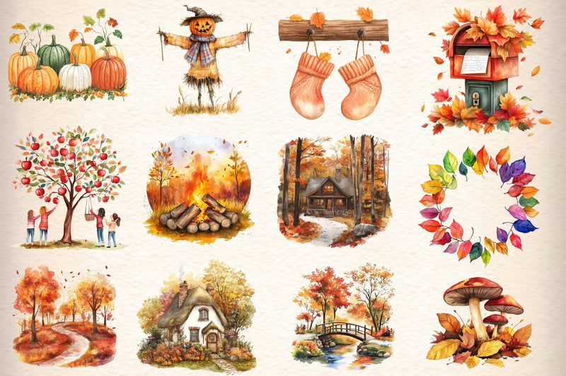 Autumn Clip Art Clipart Bundle - CraftNest - Digital Crafting and Art