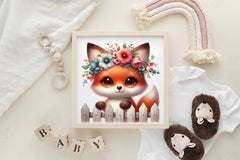 Cute Spring Fox Clipart Bundle - CraftNest - Digital Crafting and Art