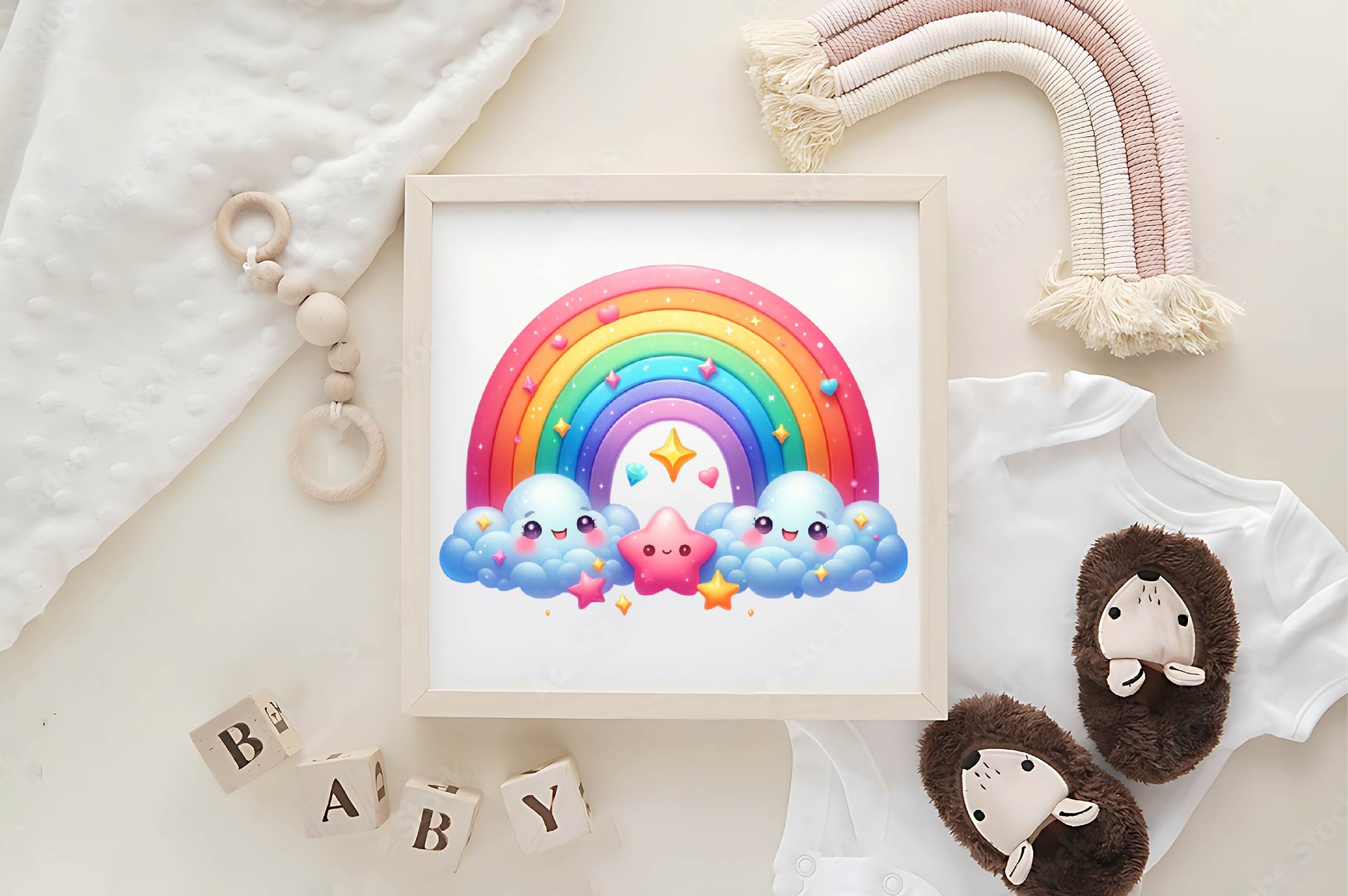 Cute Rainbow Clipart Bundle - CraftNest - Digital Crafting and Art