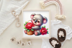 Floral Koala Clipart Bundle - CraftNest - Digital Crafting and Art