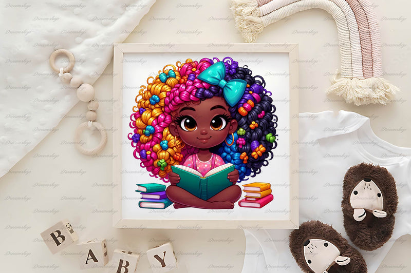 Cute African American Girl Clipart Bundle - CraftNest - Digital Crafting and Art