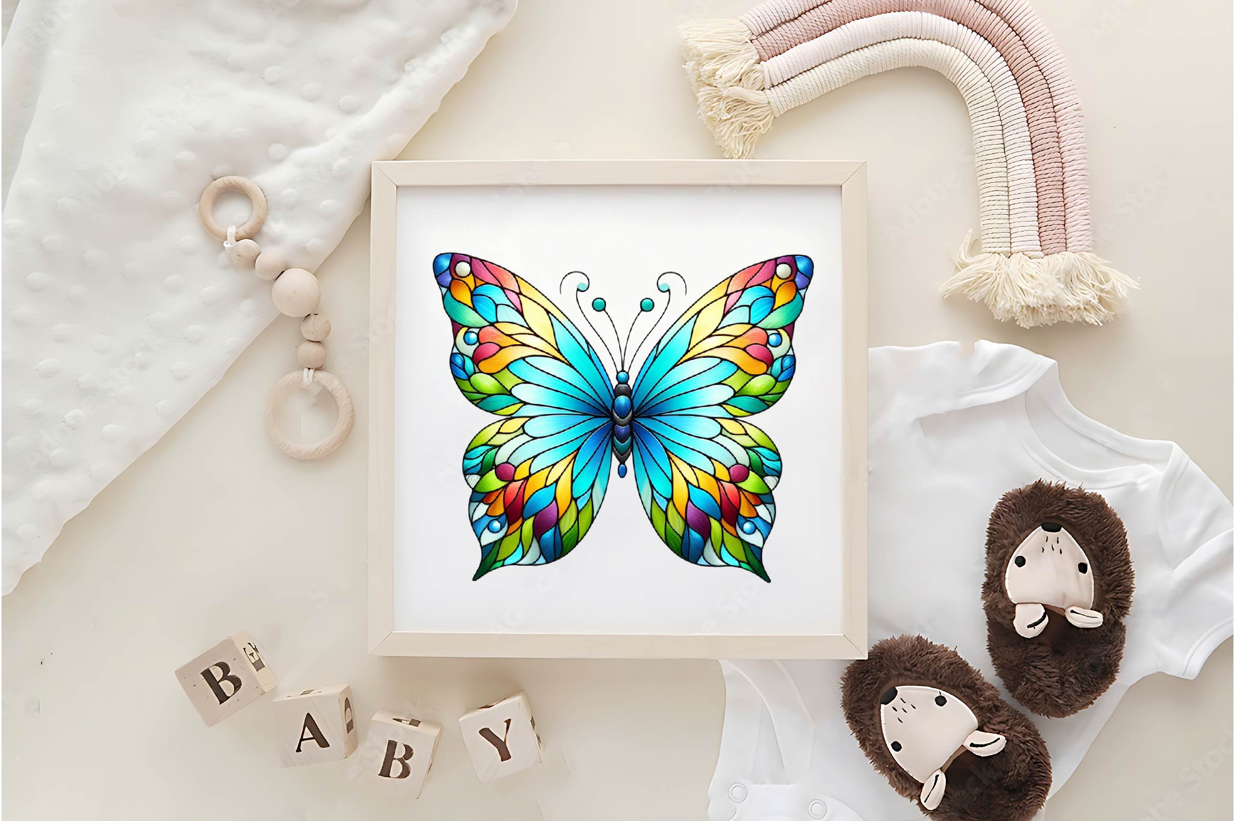 Stained Glass Butterflies Clipart Bundle - CraftNest - Digital Crafting and Art
