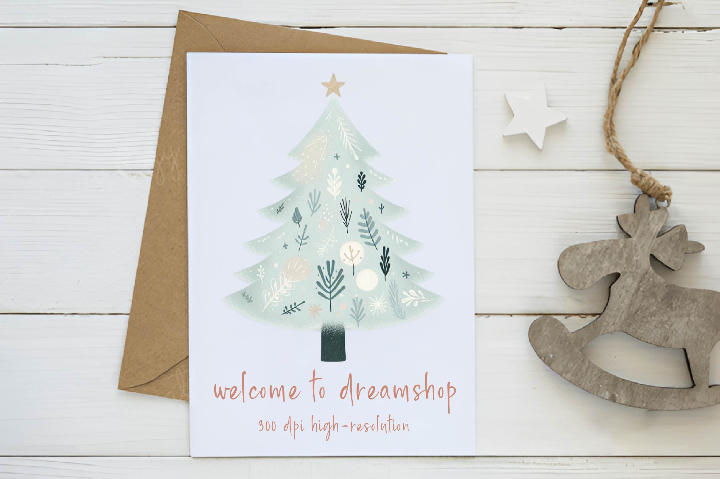 Nordic Christmas Tree Clipart Bundle - CraftNest - Digital Crafting and Art