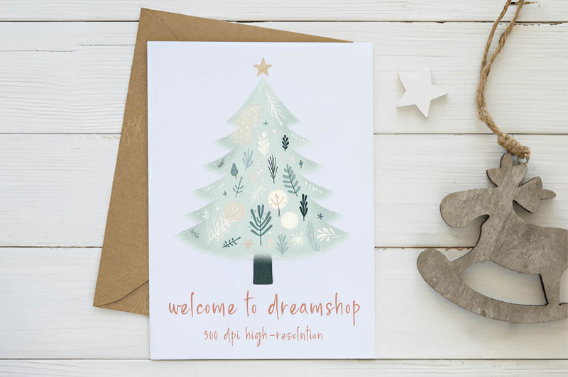 Nordic Christmas Tree Clipart Bundle - CraftNest - Digital Crafting and Art