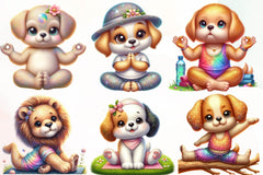 Cute Yoga Dog Clipart Bundle - CraftNest - Digital Crafting and Art