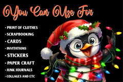 Funny Christmas Penguin Clipart Bundle - CraftNest - Digital Crafting and Art