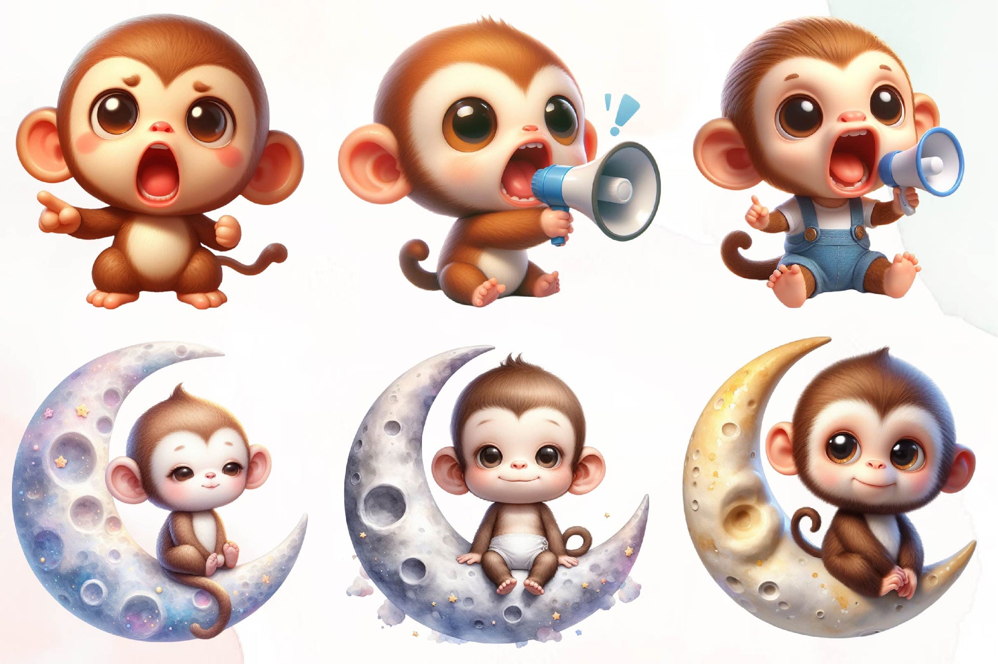 Funny Monkey Clipart Bundle 1 - CraftNest - Digital Crafting and Art