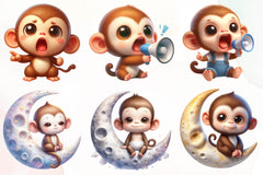 Funny Monkey Clipart Bundle 1 - CraftNest - Digital Crafting and Art