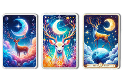 Magic And Celestial Deer Tarot Card Clipart Bundle - CraftNest - Digital Crafting and Art