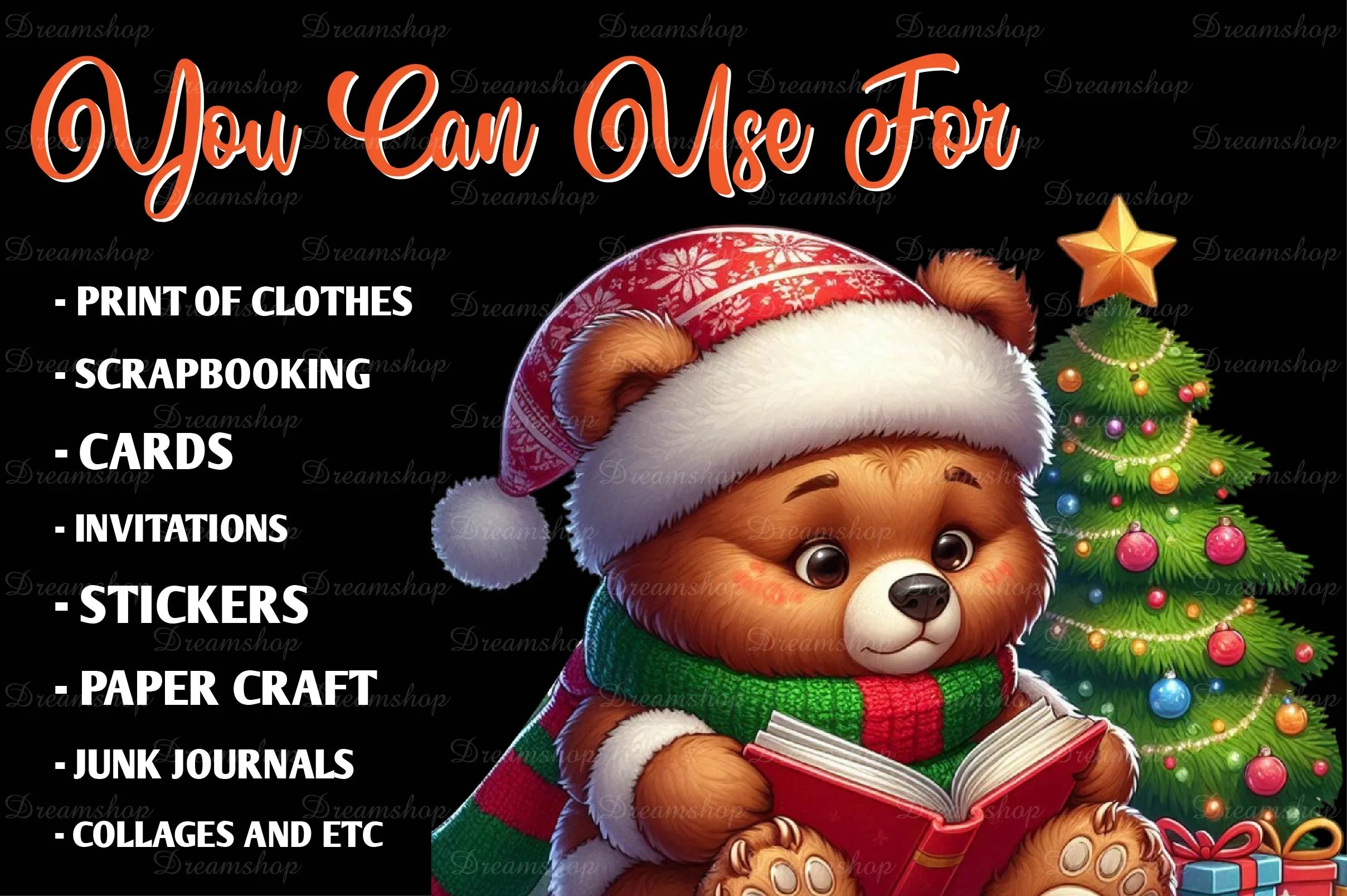 Christmas Wild Bears Clipart Bundle - CraftNest - Digital Crafting and Art