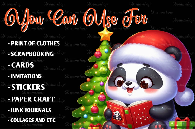 Christmas Panda Clipart Bundle - CraftNest - Digital Crafting and Art