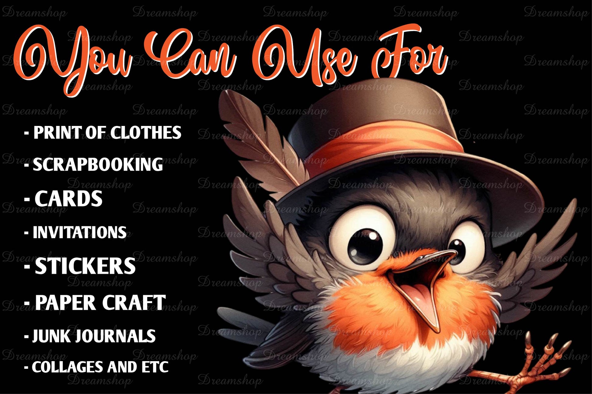 Funny American Robin Bird Clipart Bundle - CraftNest - Digital Crafting and Art