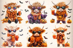 Cute Autumn Highland Cow Clipart Bundle - CraftNest - Digital Crafting and Art