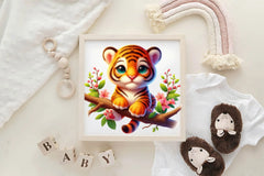 Cute Spring Tiger Clipart Bundle - CraftNest - Digital Crafting and Art