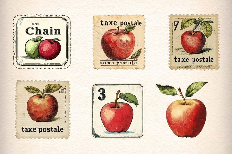 Vintage Apple Clipart Bundle - CraftNest - Digital Crafting and Art