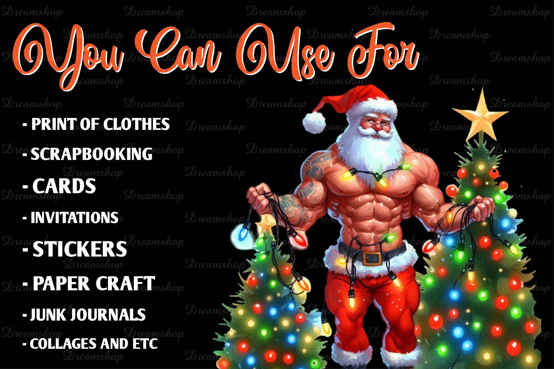 Body Builder Claus Santa Clipart Bundle - CraftNest - Digital Crafting and Art