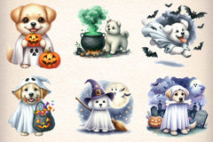 Halloween Ghost Dogs Clipart Bundle - CraftNest - Digital Crafting and Art