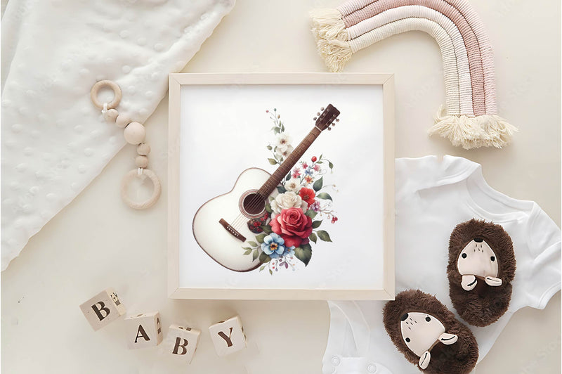 Floral Guitars Clipart Bundle - CraftNest - Digital Crafting and Art
