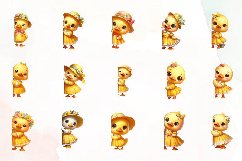 Ducks Peeking Around Corner Clipart Bundle - CraftNest - Digital Crafting and Art