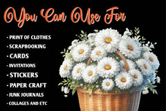 Spring Daisy Basket Clipart Bundle - CraftNest - Digital Crafting and Art