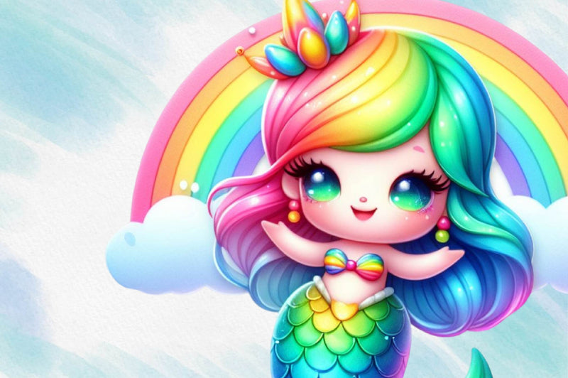 Cute Mermaid Clipart Bundle - CraftNest - Digital Crafting and Art