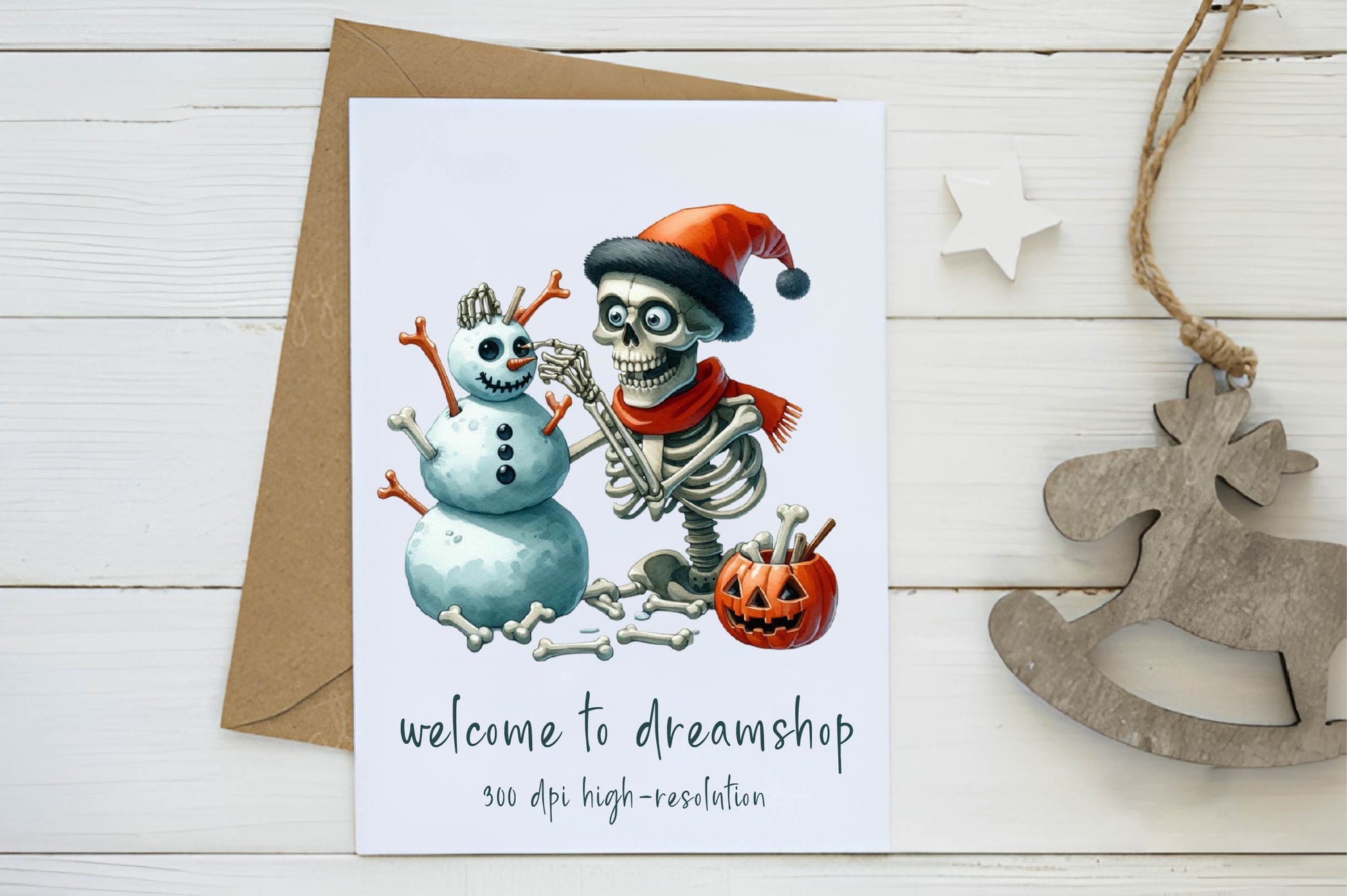 Funny Halloween Skeleton Snowman Clipart Bundle - CraftNest - Digital Crafting and Art