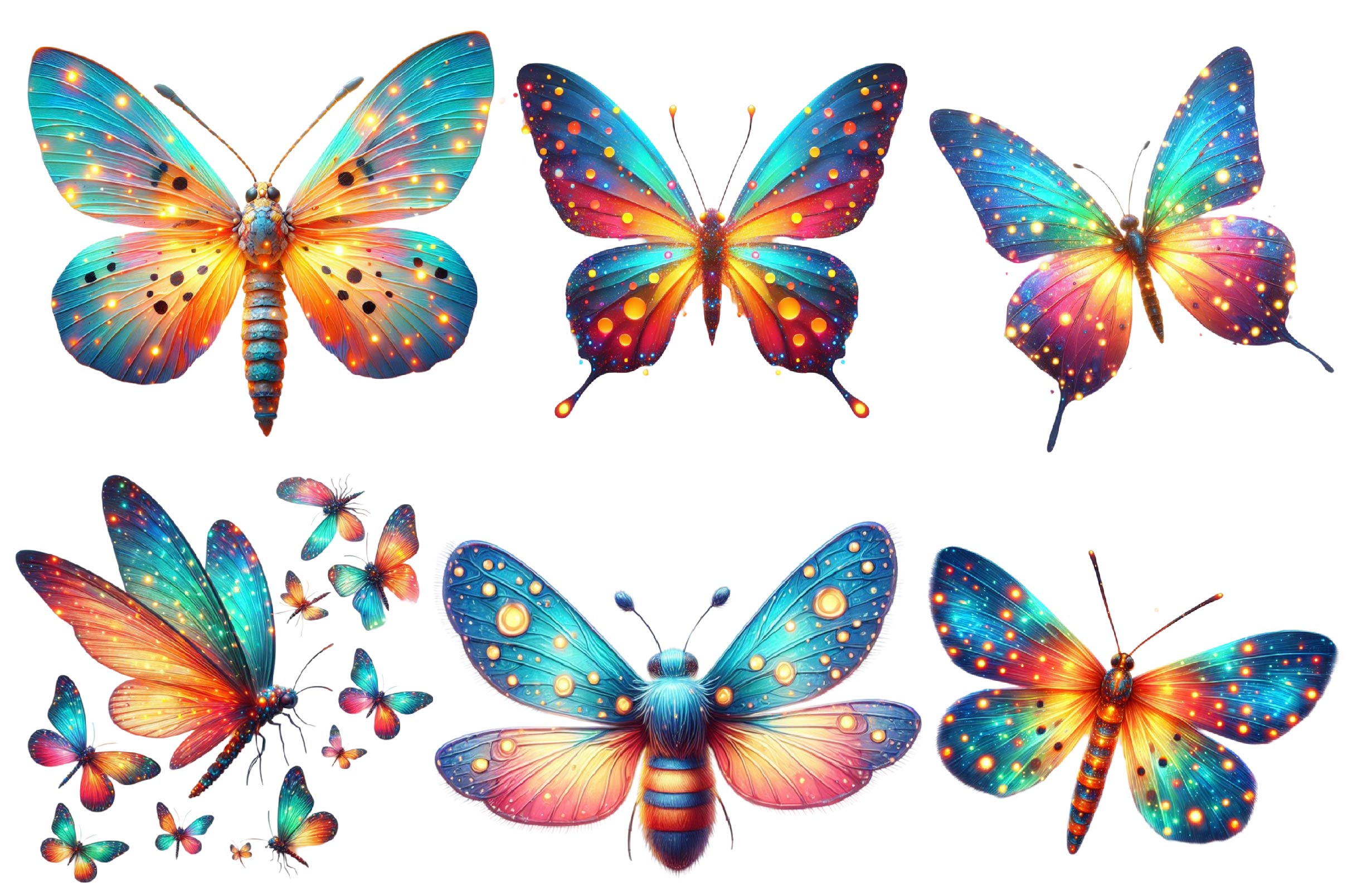 Fireflies Butterfly Clipart Bundle - CraftNest - Digital Crafting and Art
